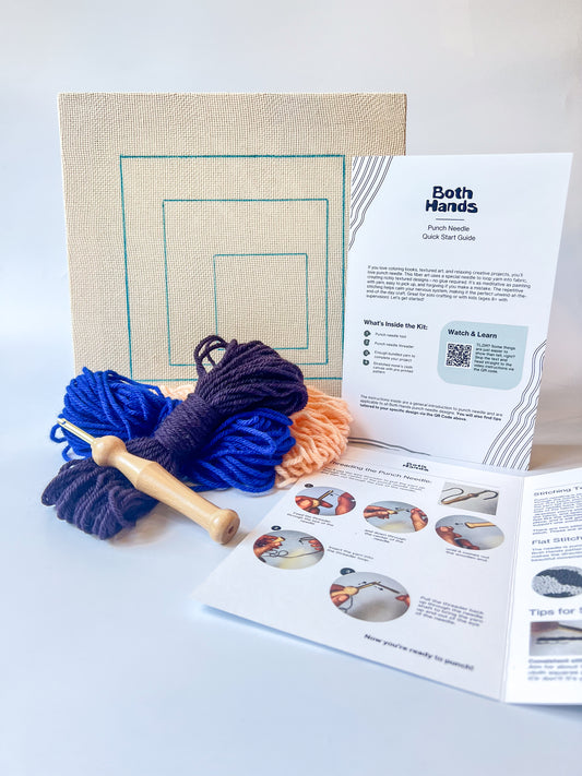 "Squared" - Punch Needle Kit - Modern DIY Wall Art