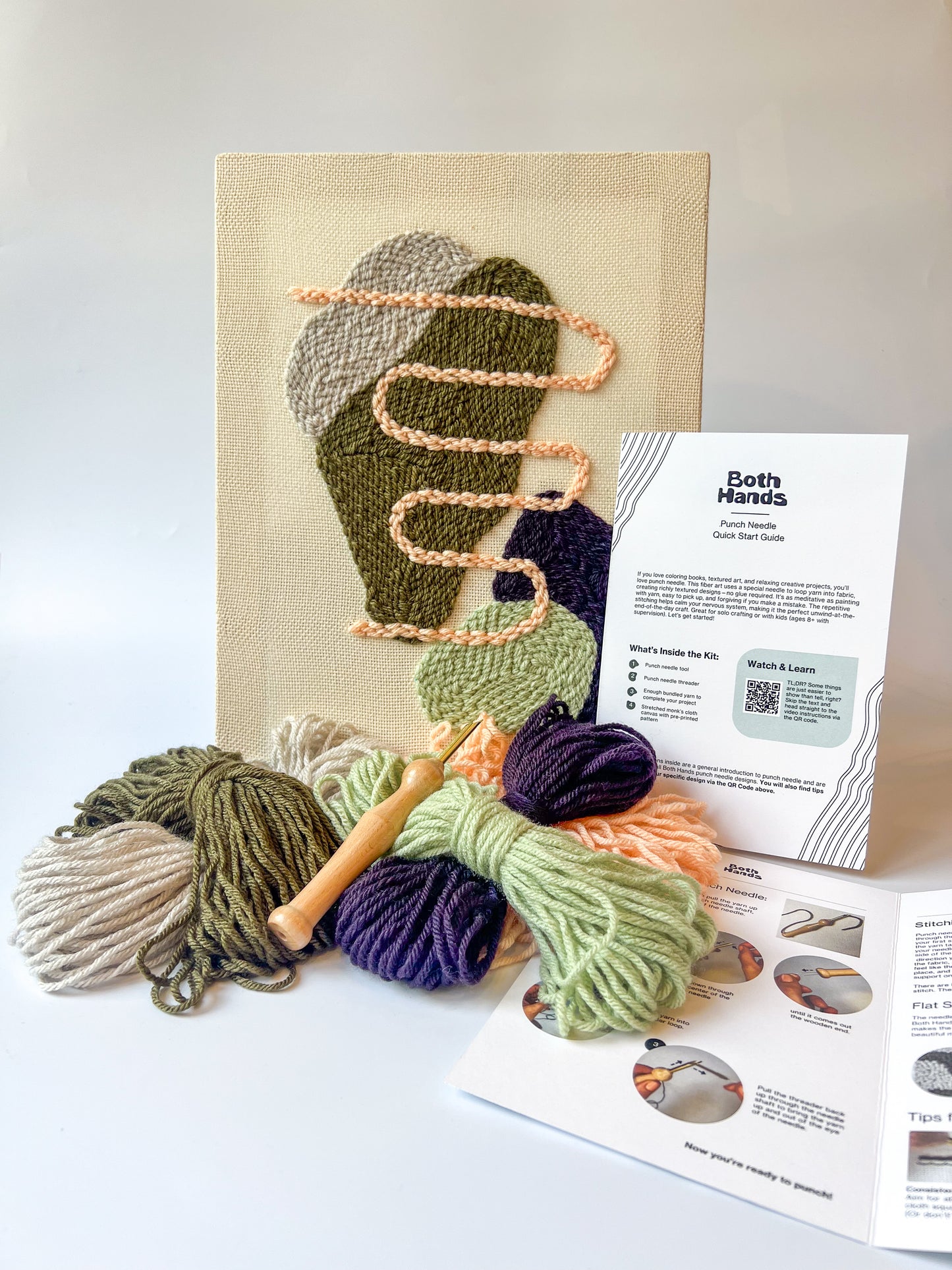 "Pebbles I" - Punch Needle Kit - Abstract Wall Art - 10"x14"