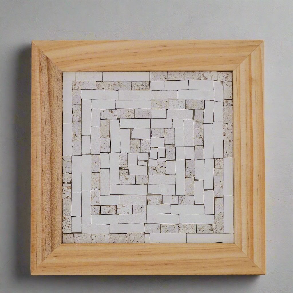 Offset - Mosaic Wall Art Kit – Creamy Travertine & White Limestone