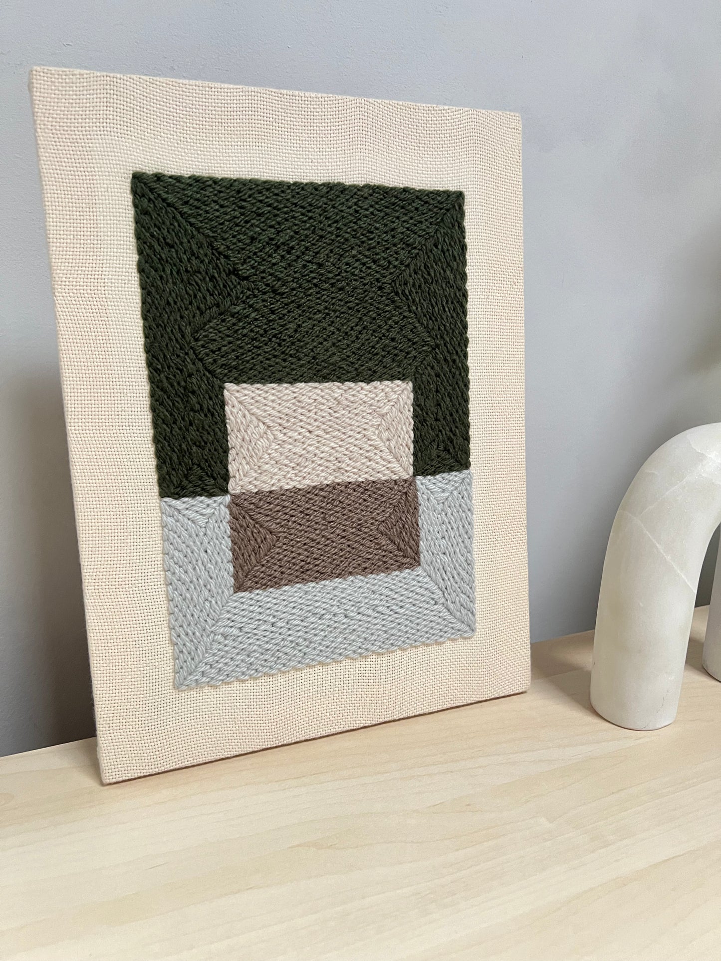 "Color Plane" - Punch Needle Kit - Modern DIY Wall Art for Beginners