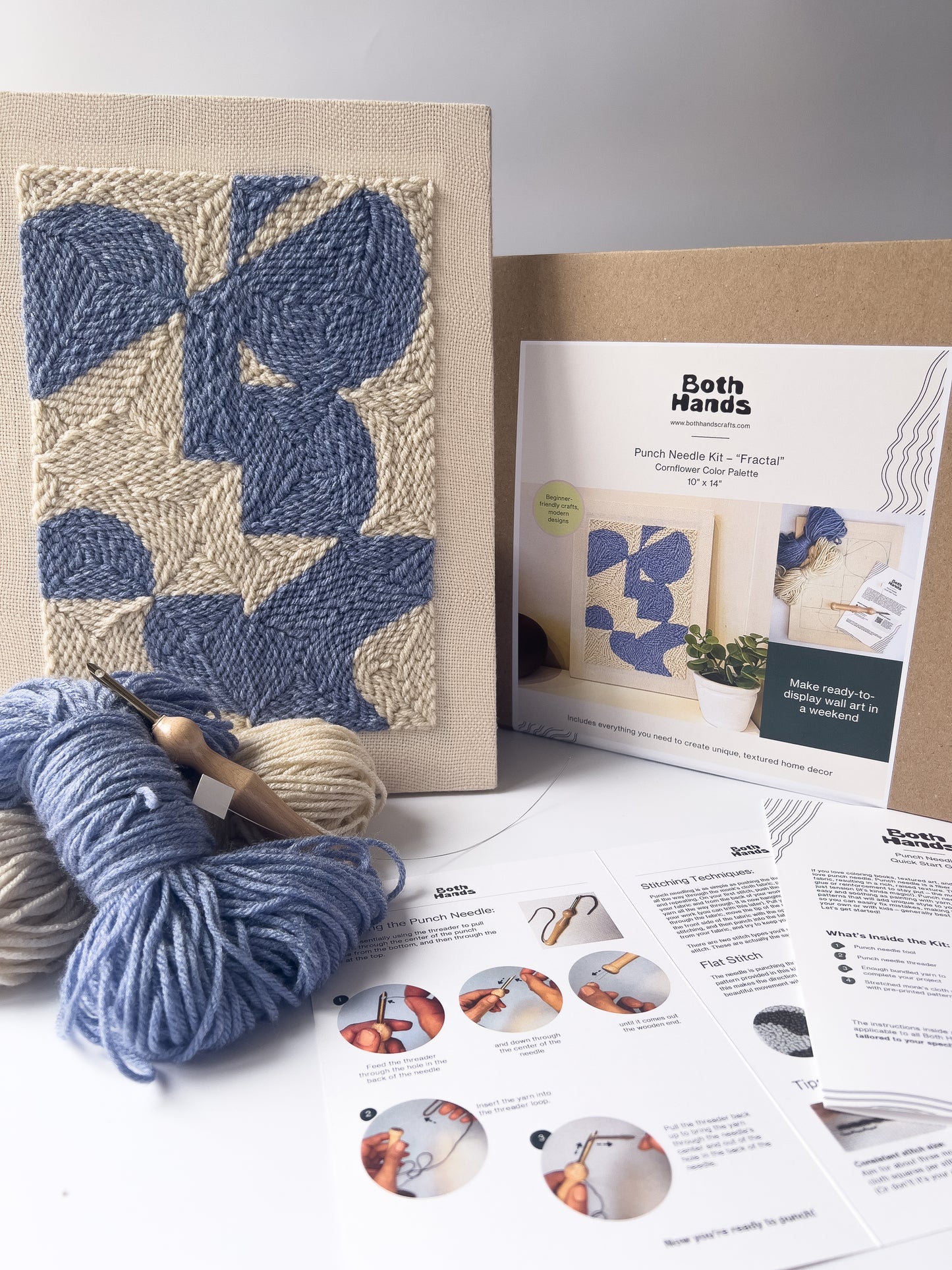 "Fractal" - Punch Needle Kit - Modern DIY Wall Art for Beginners