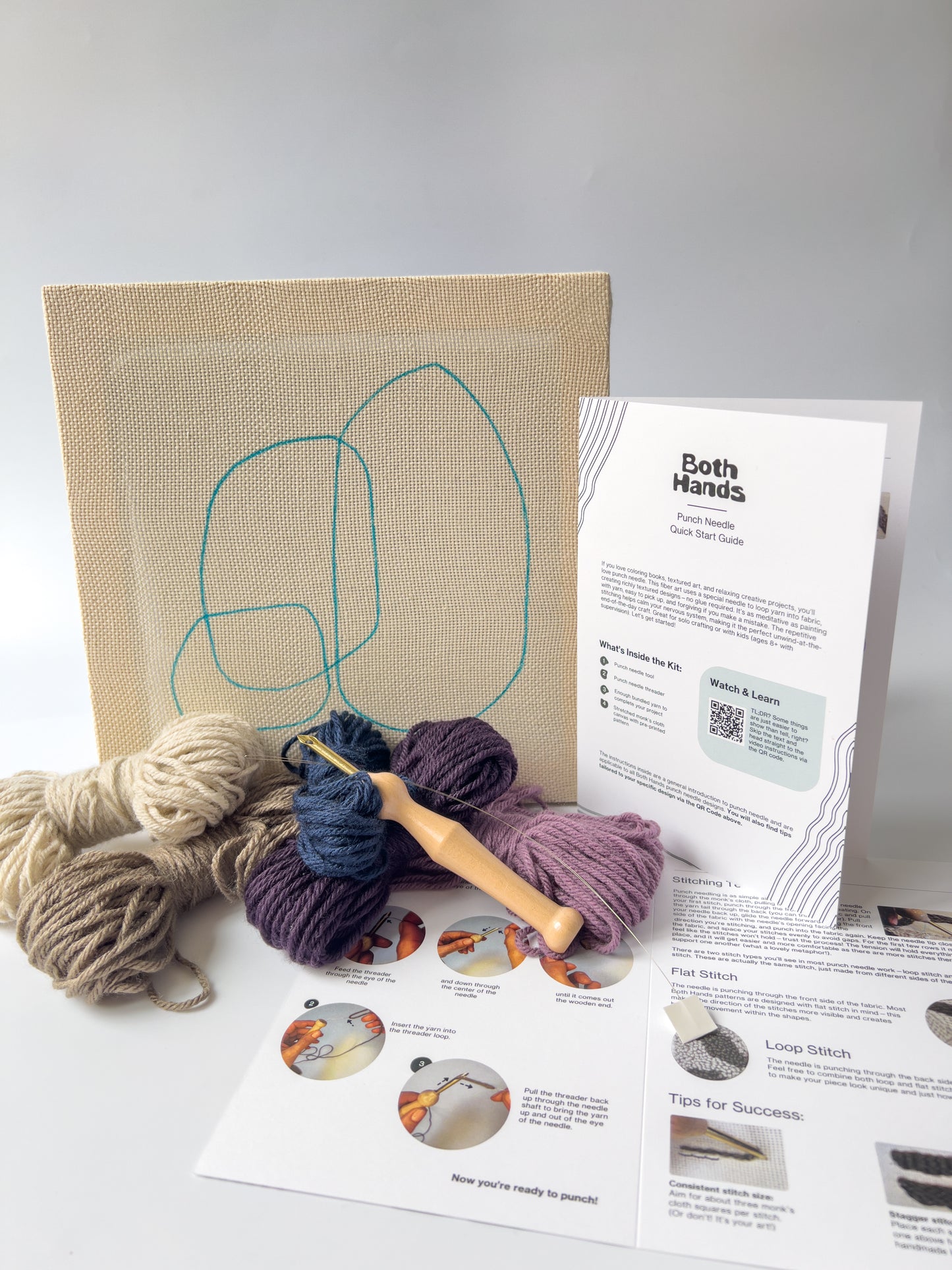 "Pebbles III" - Punch Needle Kit - Modern DIY Wall Art for Beginners