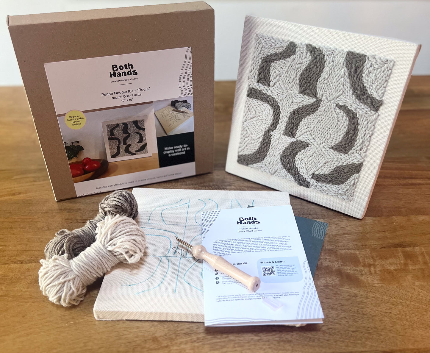 "Rudia" - Punch Needle Kit - Modern DIY Wall Art for Beginners