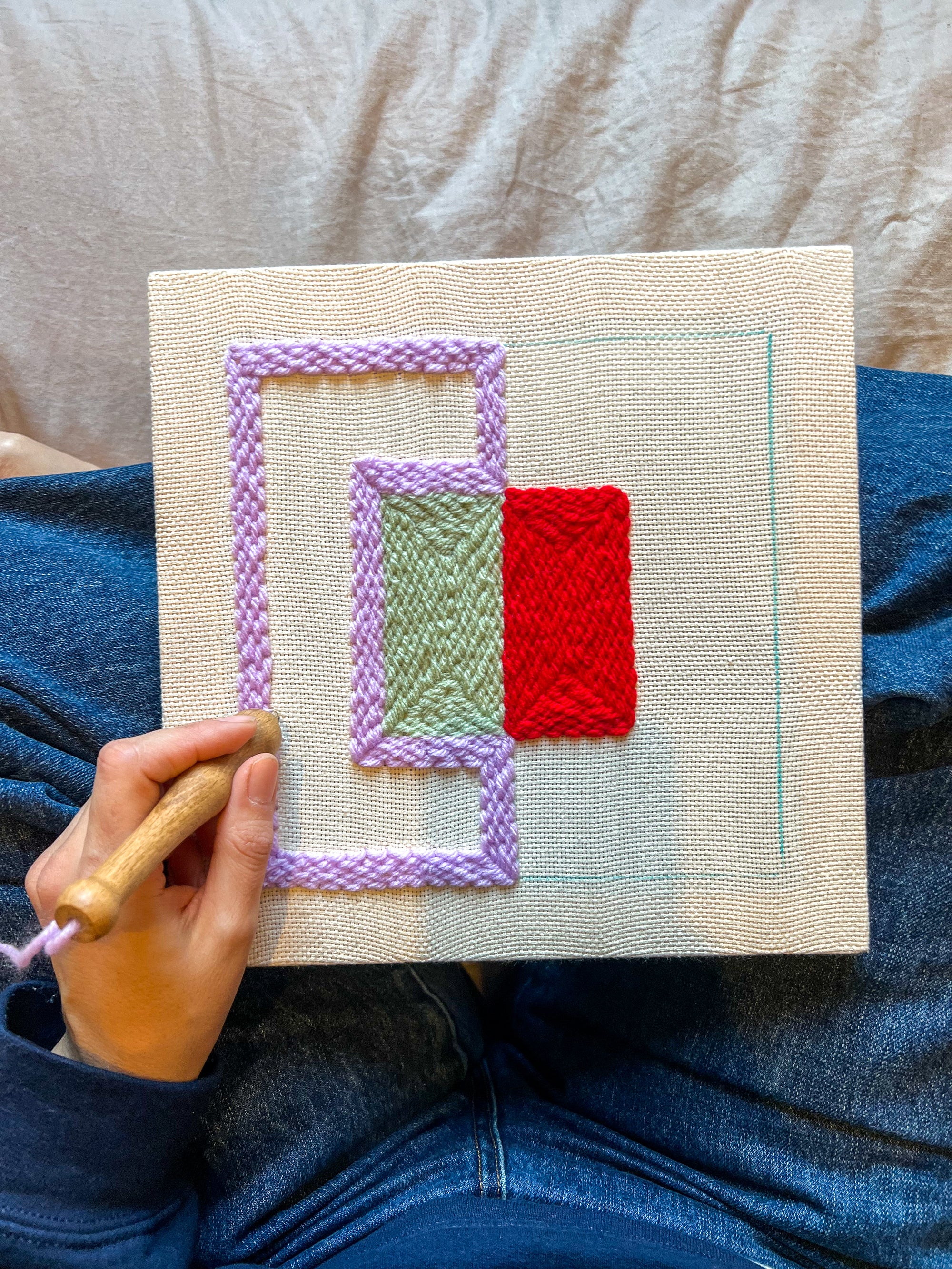 Color Plane - Teddy Punch Needle Kit