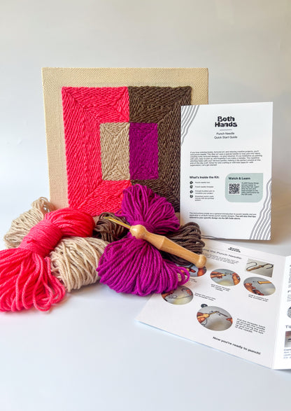 "Color Plane" - Punch Needle Kit - Modern DIY Wall Art for Beginners