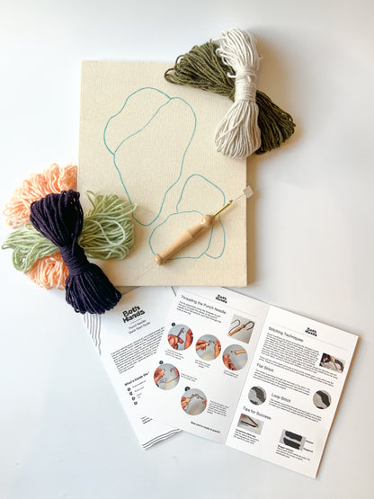 "Pebbles I" - Punch Needle Kit - Abstract Wall Art - 10"x14"