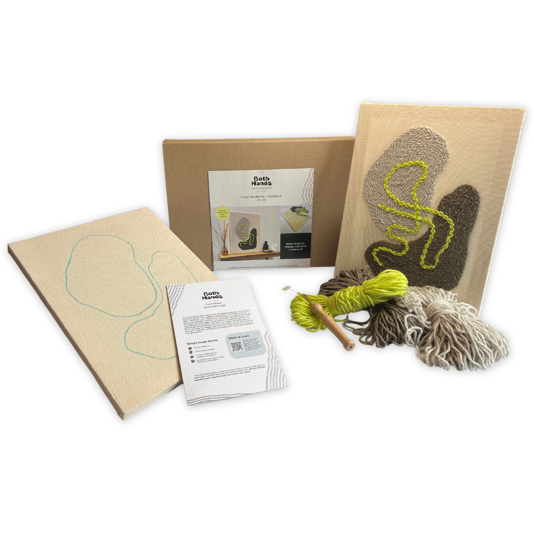 "Pebbles II" - Punch Needle Kit - Modern DIY Wall Art for Beginners
