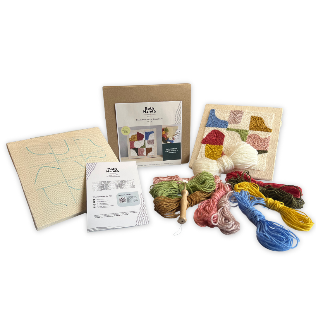 "Block Party" - Punch Needle Kit - Modern DIY Wall Art for Beginners