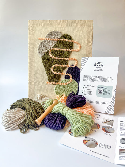 "Pebbles I" - Punch Needle Kit - Abstract Wall Art - 10"x14"