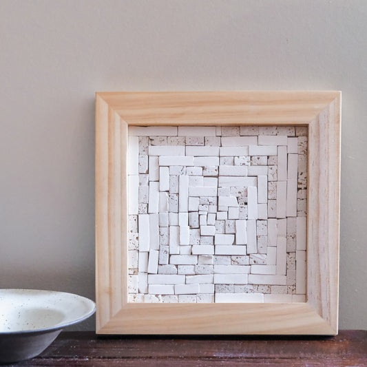 Offset - Mosaic Wall Art Kit – Creamy Travertine & White Limestone