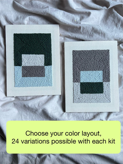 "Color Plane" - Punch Needle Kit - Modern DIY Wall Art for Beginners