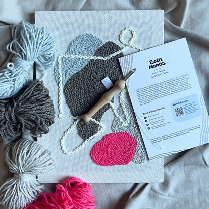 "Pebbles I" - Punch Needle Kit - Abstract Wall Art - 10"x14"