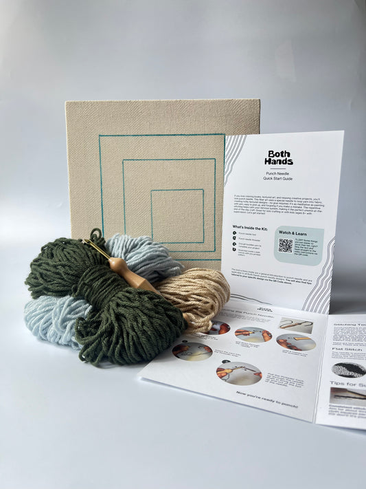 "Squared" - Punch Needle Kit - Modern DIY Wall Art