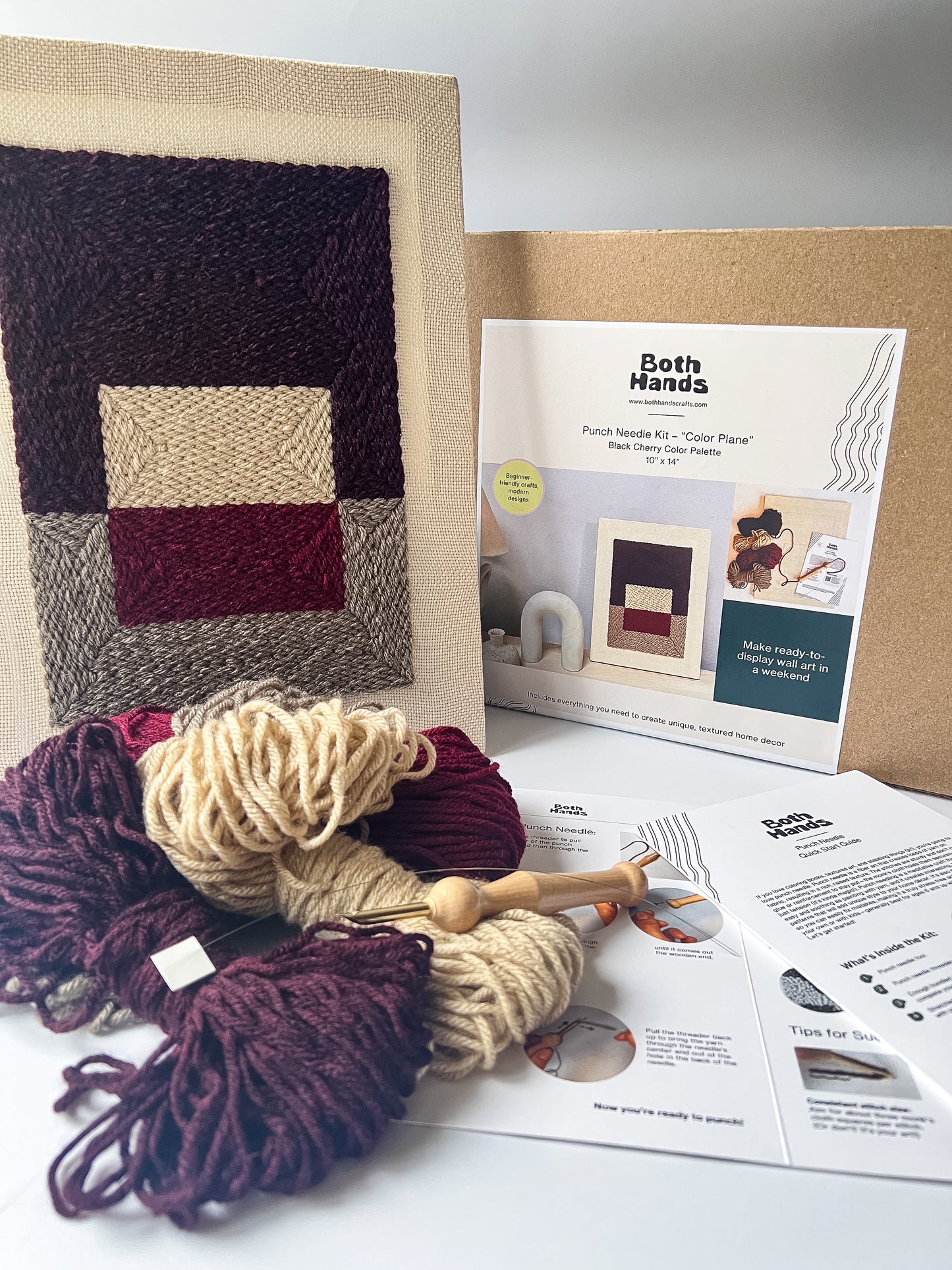 "Color Plane" - Punch Needle Kit - Modern DIY Wall Art for Beginners