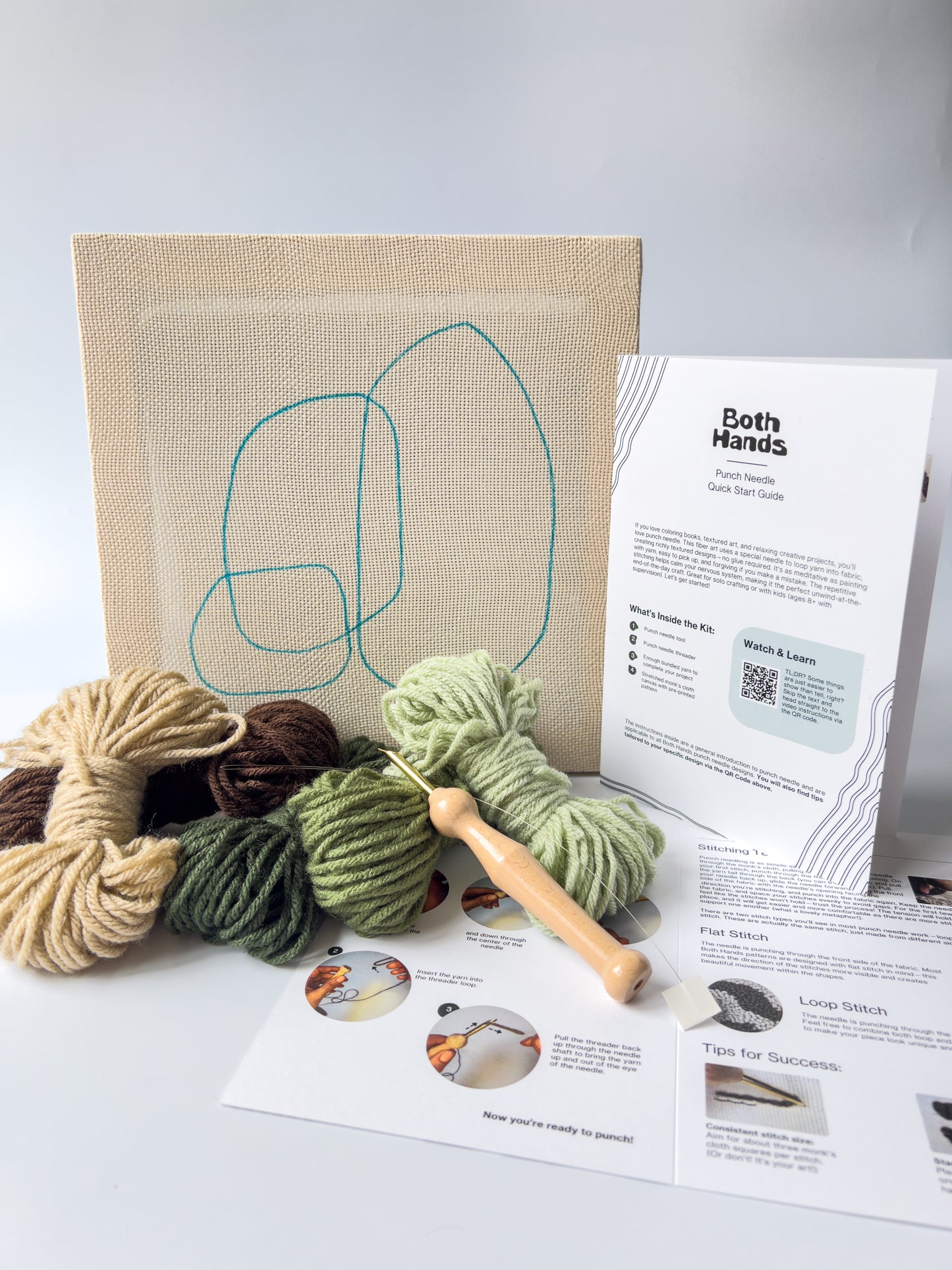 "Pebbles III" - Punch Needle Kit - Modern DIY Wall Art for Beginners