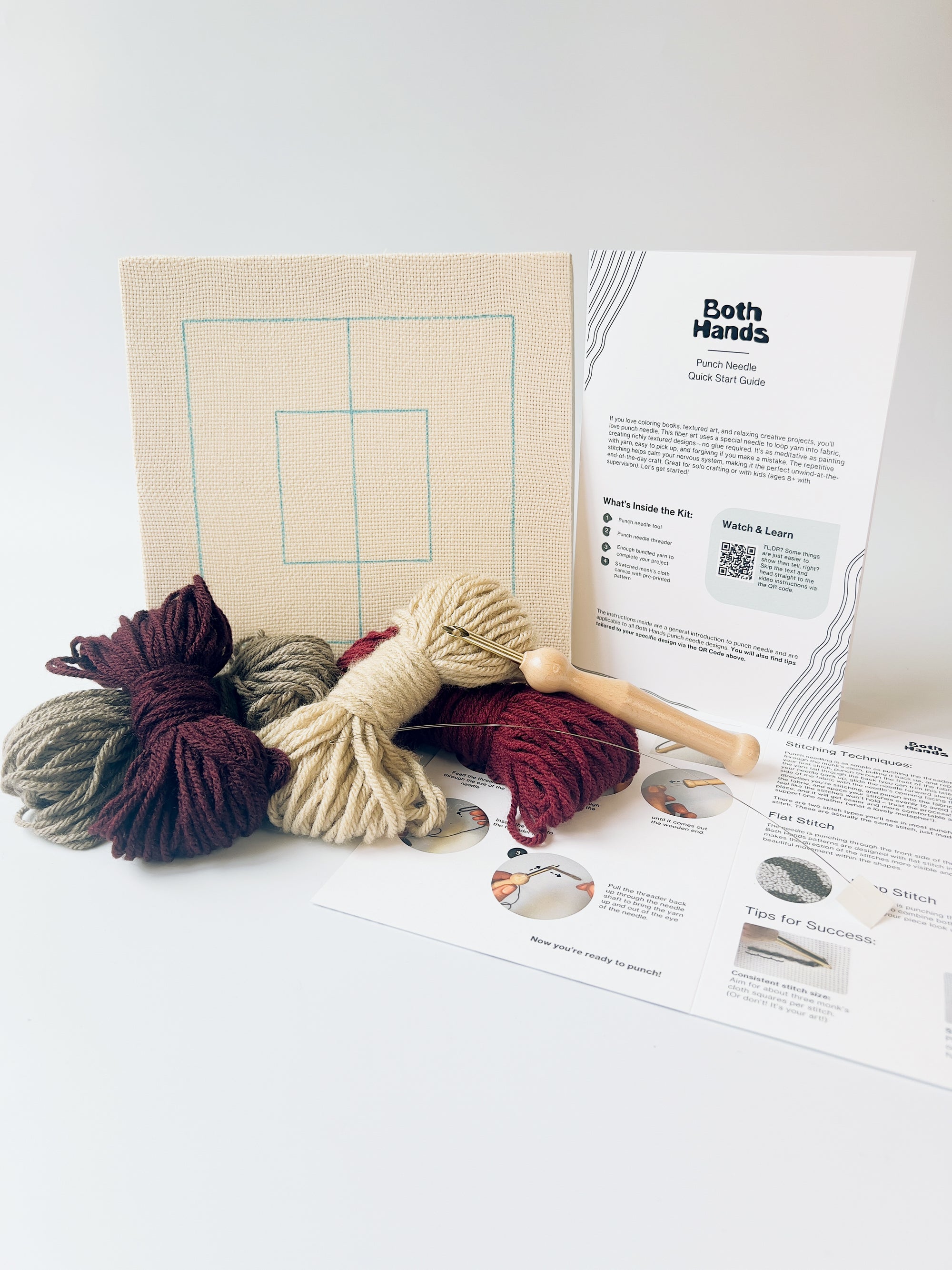 Color Plane - Black Cherry Punch Needle Kit