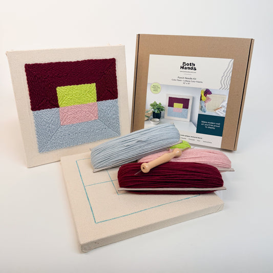 "Color Plane" - Punch Needle Kit - Modern DIY Wall Art for Beginners