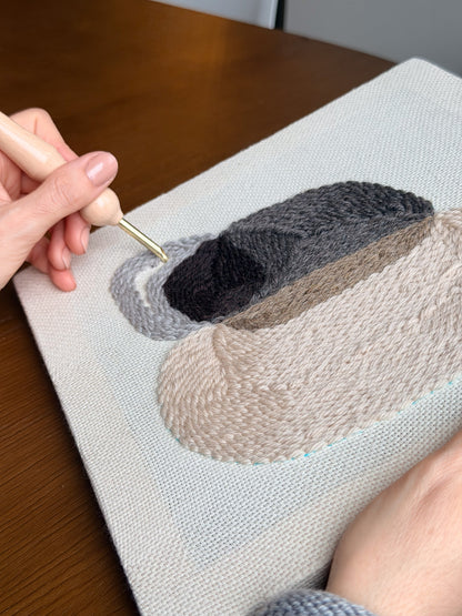 "Pebbles" - Punch Needle Kit - Modern DIY Wall Art for Beginners