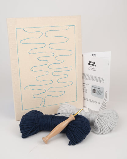 "Fluid" - Punch Needle Kit - Modern DIY Wall Art for Beginners